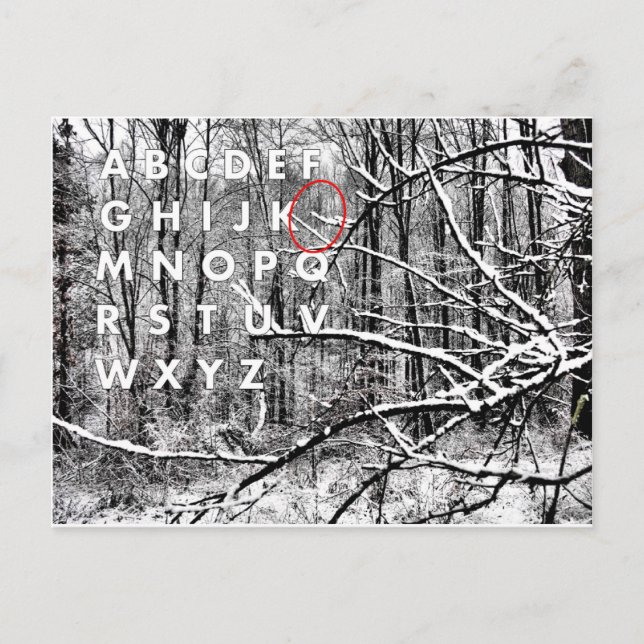 Cartão Postal De Festividades O Alfabeto Natal (Frente)