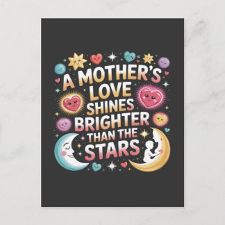 Cartão Postal De Festividades O Amor de uma Mãe Brilha Mais que as Estrelas