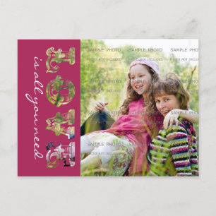 Cartão Postal De Festividades O amor é tudo o que você precisa de Foto de Dia de
