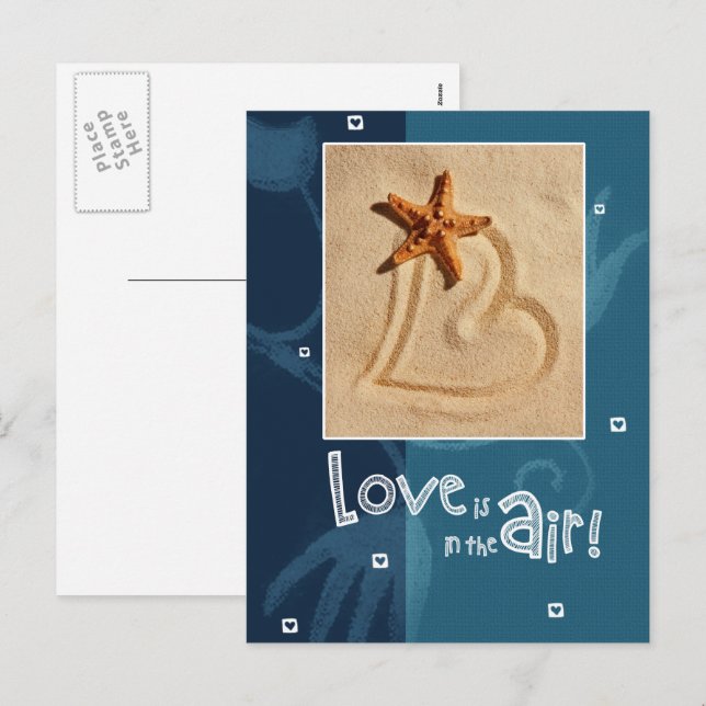 Cartão Postal De Festividades O amor está no ar. Dia dos Namorados (Frente/Verso)