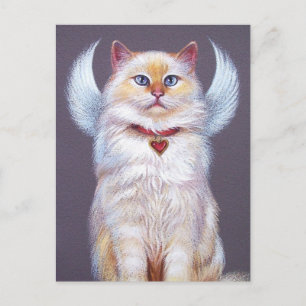 Cartão Postal De Festividades O anjo dos namorados (gato de Ragdoll)