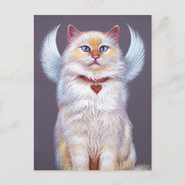 Cartão Postal De Festividades O anjo dos namorados (gato de Ragdoll) (Frente)