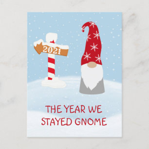 Cartão Postal De Festividades O Ano em que Ficamos em Casa Natal do Gnome 2021