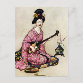 Cartão Postal De Festividades "O Bela Dançarina de Yedo", por Warwick Goble