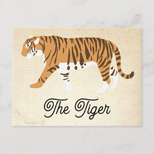 Cartão Postal De Festividades O Bloco de Cores do Tigre