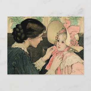 Cartão Postal De Festividades O Boné Rosa por Jessie Willcox Smith