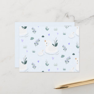 Cartão Postal De Festividades O Cisne Coroado