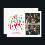Cartão Postal De Festividades O Colagem Fotográfica do Santo Ortografia Noturno<br><div class="desc">Cartões de Natal coloridos e festivos de 2 galerias fotográficas.</div>