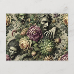 Cartão Postal De Festividades O Culto Florabano - Design Floral Gótico
