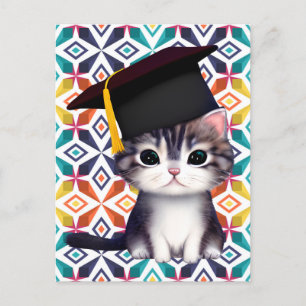 Cartão Postal De Festividades O Dia de Graduação de Gatos Cutos é um marco signi