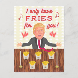 Cartão Postal De Festividades O fast food engraçado de Donald Trump frita o dia