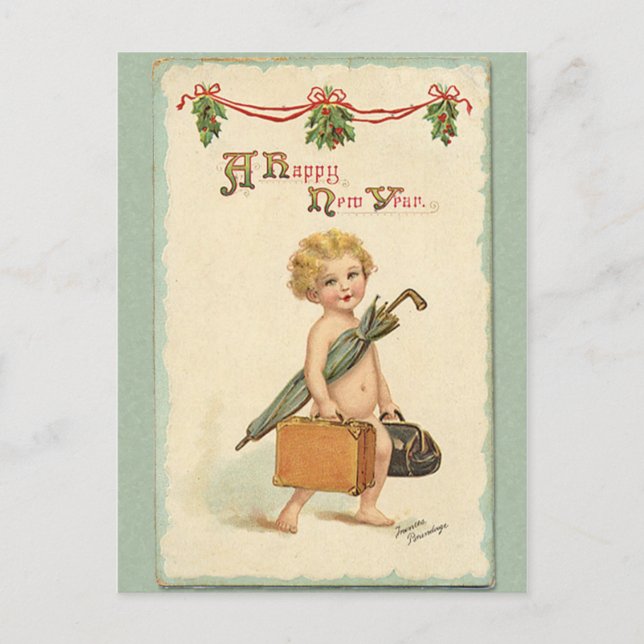 Cartão Postal De Festividades O feliz ano novo (Frente)