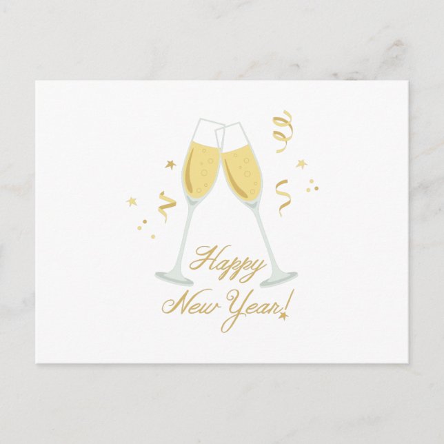 Cartão Postal De Festividades O feliz ano novo (Frente)