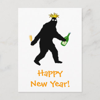 Cartão Postal De Festividades O feliz ano novo de Bigfoot!