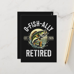 Cartão Postal De Festividades O-Fish-Ally Aposentado em 2026 Pescador Pesca