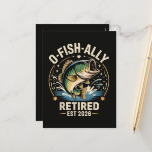 Cartão Postal De Festividades O-Fish-Ally Aposentado em 2026 Pescador Pescaria