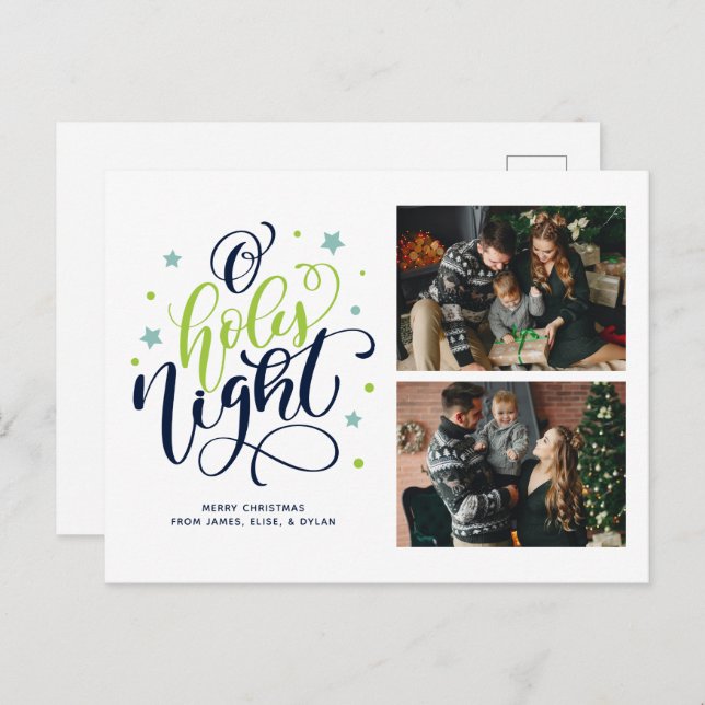 Cartão Postal De Festividades O Galeria de Fotografias com Letra Santa Noite (Frente/Verso)