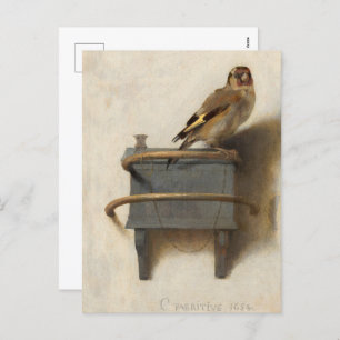 Cartão Postal De Festividades O Goldfinch da Carel Fabritius