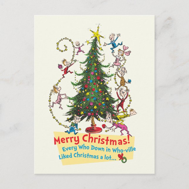 Cartão Postal De Festividades O Grinch Clássico | Feliz Natal! (Frente)
