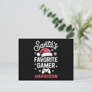 Cartão Postal De Festividades O Jogo Favorito do Papai Noel Personalizado de Nat