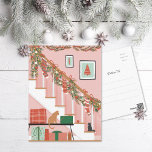 Cartão Postal De Festividades O lar é onde estão as meias<br><div class="desc">Ilustração original Ⓒ Becky Nimoy 2023 Personalize o verso com uma cor de fundo clara,  edite fotos e mensagem conforme desejar. Abra o editor de cheio para excluir elementos de que você não precisa.</div>