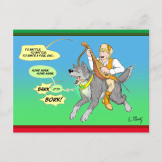 Cartão Postal De Festividades O lobo e o bardo