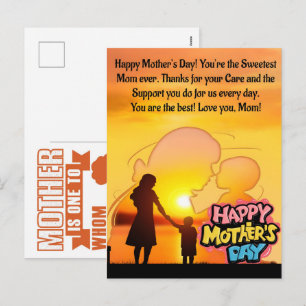 Cartão Postal De Festividades O Mais Belo e Sentimental Feliz Dia das Mães