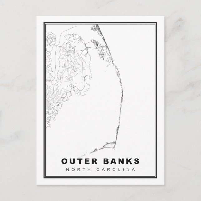 Cartão Postal De Festividades O Mapa dos Outer Banks (Frente)