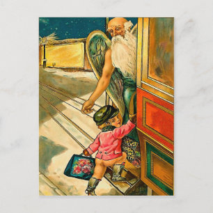 Cartão Postal De Festividades O menino e o anjo - Cartão-postal de Feriado Vinta