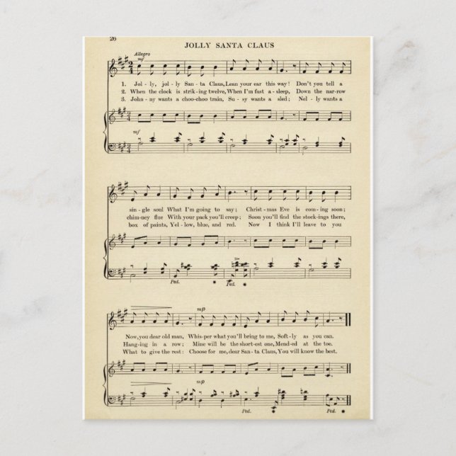 Cartão Postal De Festividades O Natal Carol: "Papai Noel Velho" (Frente)