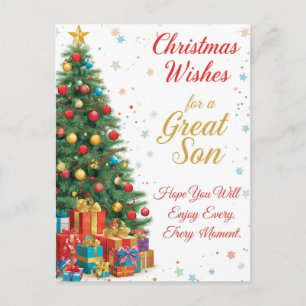 Cartão Postal De Festividades O Natal Deseja um Filho Excelente