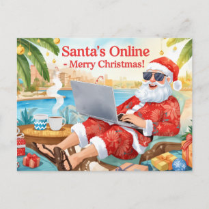 Cartão Postal De Festividades O Natal dos Amantes de Computador Online do Papai 