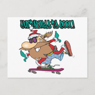 Cartão Postal De Festividades o natal é um legal papai noel de skate no gueto