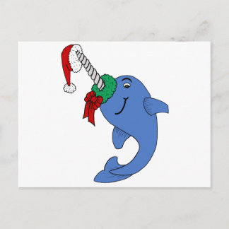 Cartão Postal De Festividades O Natal Narwhal