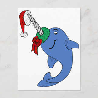 Cartão Postal De Festividades O Natal Narwhal