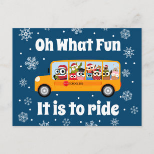 Cartão Postal De Festividades O Ônibus de inverno nos agradece
