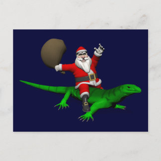 Cartão Postal De Festividades O Papai Noel está tomando o Lago Verde
