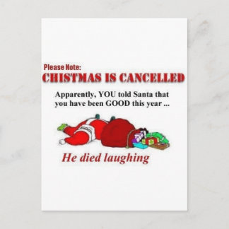 Cartão Postal De Festividades O papai noel morreu rir