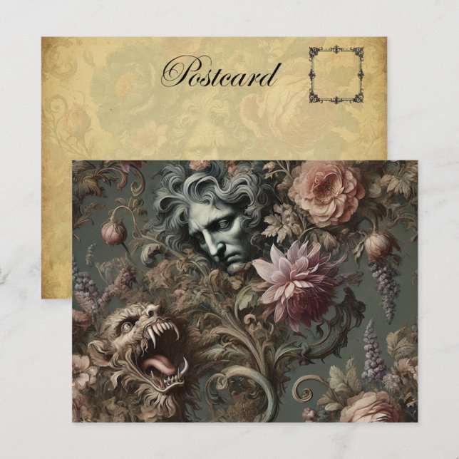 Cartão Postal De Festividades O paradoxo do motorista - mítico gótico (Frente/Verso)