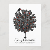 O Pássaro Raven Decora A Árvore De Natal