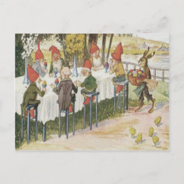 Cartão Postal De Festividades O pintinho do coelhinho da Páscoa do gnomo do