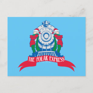 Cartão Postal De Festividades O Polar Express Elfos ao Lado do Trem