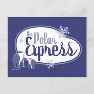 Cartão Postal De Festividades O Polar Express Gráfico Retro Ursos Polares