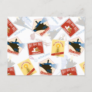 Cartão Postal De Festividades O Polar Express   Padrão de Adesivos Retro