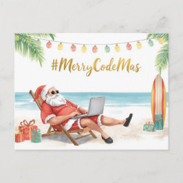 Cartão Postal De Festividades O Programador Online do Papai Noel Feliz Natal!