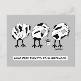 Cartão Postal De Festividades O que os Perus Surdos fazem em novembro