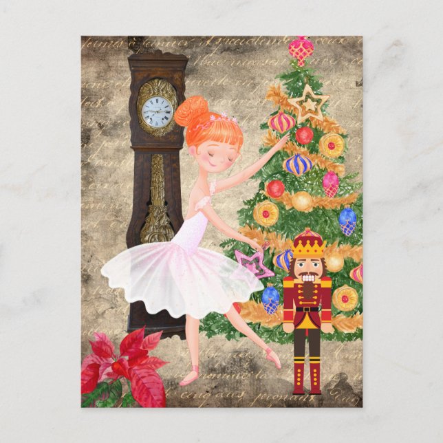 Cartão Postal De Festividades O Quebra-Nozes Clara Ato Na Véspera De Natal (Frente)