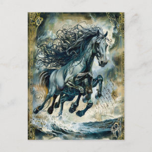 Cartão Postal De Festividades O Sleipnir de Odin, o Cavalo de Oito Pernas