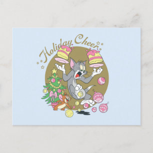 Cartão Postal De Festividades O Tom e o Jerry Holiday Animam-se
