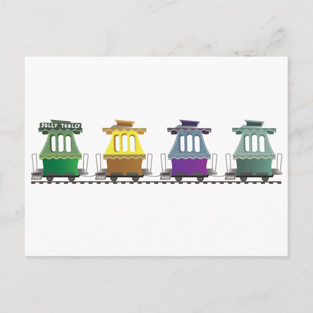 Cartão Postal De Festividades O trole alegre do Fairyland em Oakland (Frente)